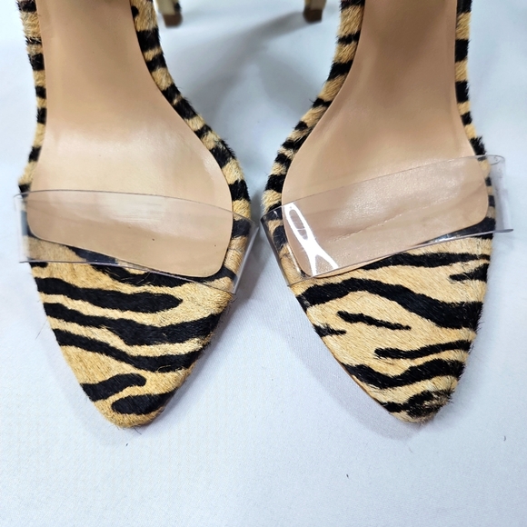 Leopard Print Stiletto Heel with Clear Strap - Picture 8 of 10